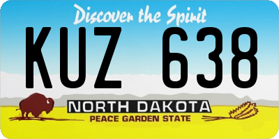 ND license plate KUZ638