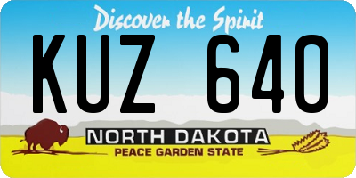 ND license plate KUZ640