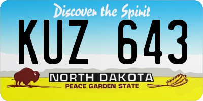 ND license plate KUZ643