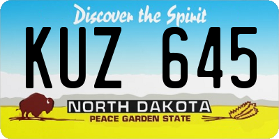 ND license plate KUZ645