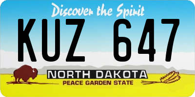 ND license plate KUZ647