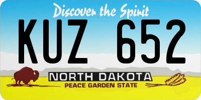 ND license plate KUZ652