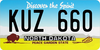 ND license plate KUZ660