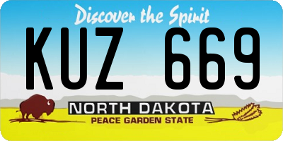 ND license plate KUZ669