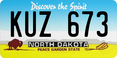 ND license plate KUZ673