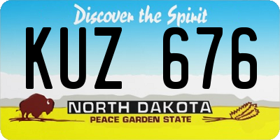 ND license plate KUZ676