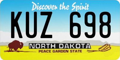 ND license plate KUZ698