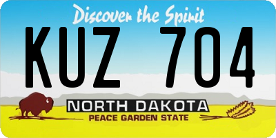ND license plate KUZ704
