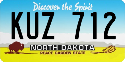 ND license plate KUZ712