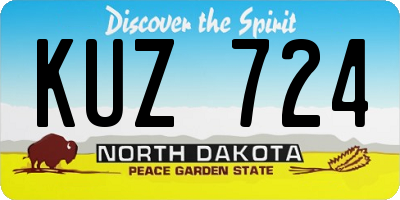 ND license plate KUZ724
