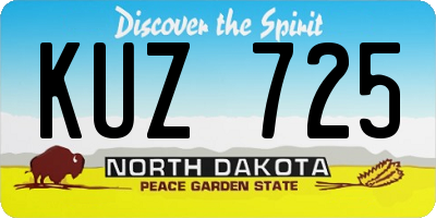 ND license plate KUZ725