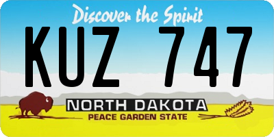 ND license plate KUZ747