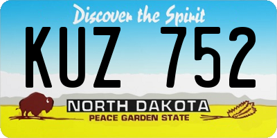 ND license plate KUZ752