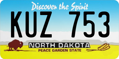 ND license plate KUZ753