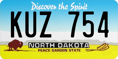 ND license plate KUZ754