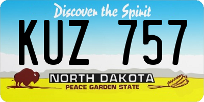 ND license plate KUZ757