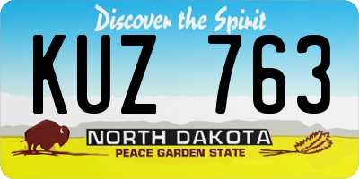 ND license plate KUZ763