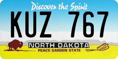 ND license plate KUZ767