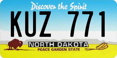 ND license plate KUZ771