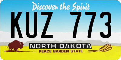 ND license plate KUZ773