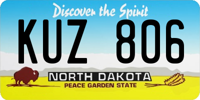 ND license plate KUZ806
