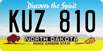 ND license plate KUZ810