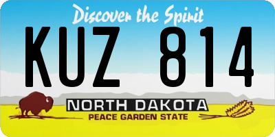 ND license plate KUZ814