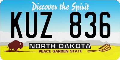 ND license plate KUZ836