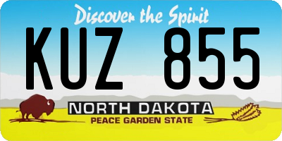 ND license plate KUZ855