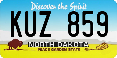 ND license plate KUZ859