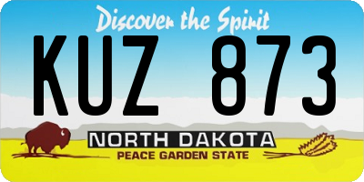 ND license plate KUZ873