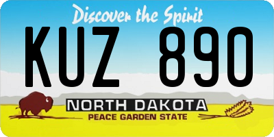 ND license plate KUZ890
