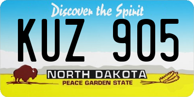 ND license plate KUZ905