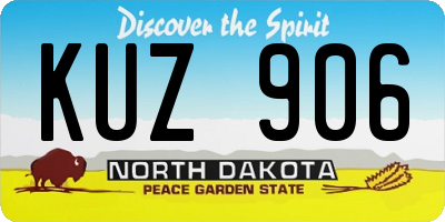 ND license plate KUZ906