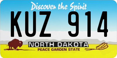 ND license plate KUZ914