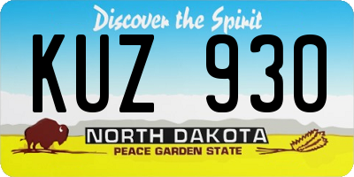 ND license plate KUZ930