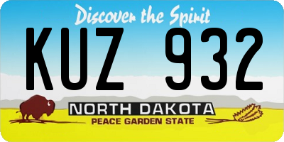 ND license plate KUZ932