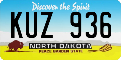 ND license plate KUZ936