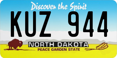 ND license plate KUZ944