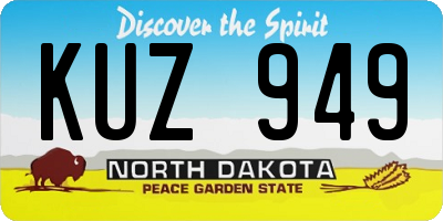 ND license plate KUZ949