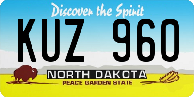 ND license plate KUZ960