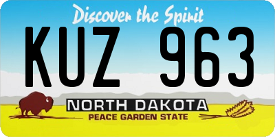 ND license plate KUZ963