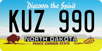 ND license plate KUZ990