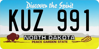 ND license plate KUZ991