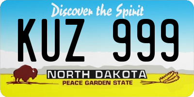 ND license plate KUZ999