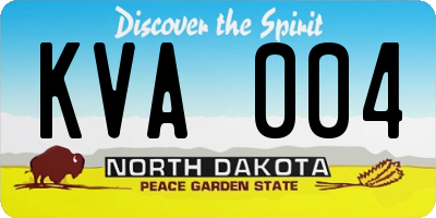 ND license plate KVA004