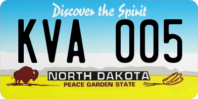 ND license plate KVA005