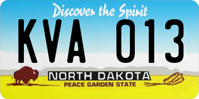 ND license plate KVA013