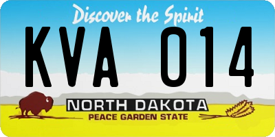 ND license plate KVA014