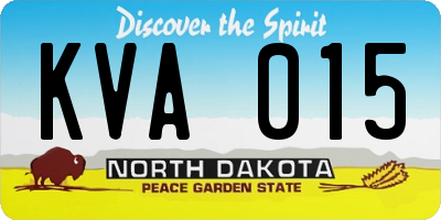 ND license plate KVA015